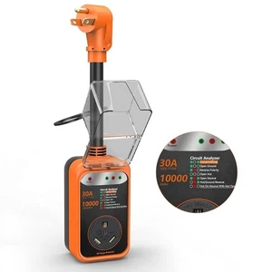 RV Surge Protector 30 Amp, 10000 Joules RV Circuit Analyzer with Waterproof Cove - Picture 1 of 1