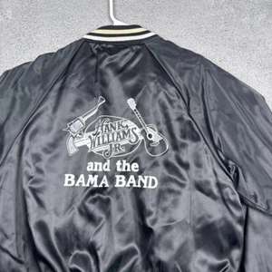 Vintage Hank Williams Jr. And The Bama Band Jacket Mens Large Bomber Nylon Satin - Picture 1 of 12