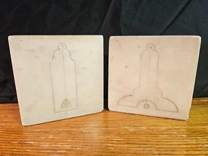 Sujetalibros antiguos Art Deco de bloques de mármol pesados 15 libras - Imagen 1 de 4