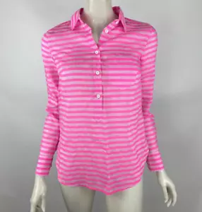 J Crew gestreifte Bluse Damen 00 neu mit Etikett Langarm Baumwolle Seide Popover Kragen Oberteil - Bild 1 von 10