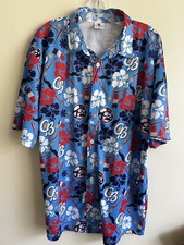 Kannapolis Cannon Ballers Hawaiian Shirt XL Blue Minor League Baseball