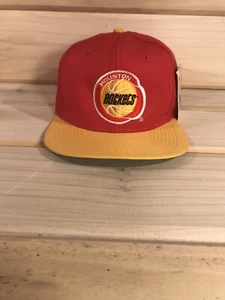 Houston Rockets Vintage Hat Team NBA by AJD Caps Adjustable Snap Red - Picture 1 of 8