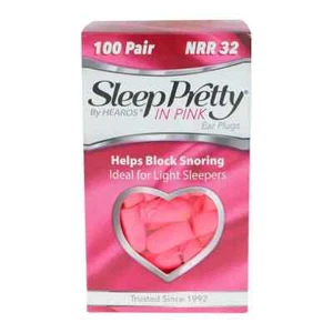HEAROS Sleep Pretty in Pink Foam Ear Plugs Sleeping Ear Plugs 100 Pair - Picture 1 of 3