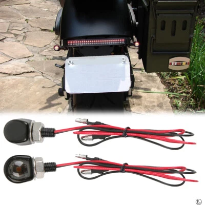 Mini LED Motorcycle Turn Signals Amber Lights For Harley Honda Kawasaki Yamaha - Image 1 of 4