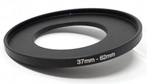 Lens Adapter 37 mm Thread to 62 mm Step Up Ring in Black for Filter - Picture 1 of 4