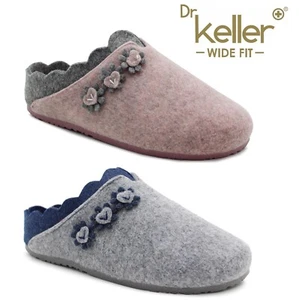 WOMENS DR KELELR WIDE E FIT SLIPPERS LADIES COMFY CASUAL MULES SIZE GIFT BOX - Picture 1 of 5