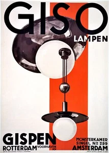 Giso Lampen Gispen Amsterdam Decorative Poster. Home Graphic Art Design. 4187 - Picture 1 of 1