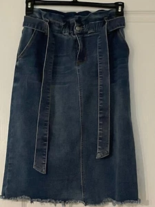 Inherit Hayden LA Jeansrock Paperbag Taille Midi Denim Jeansrock mit Bindeband Gr. M  - Bild 1 von 4