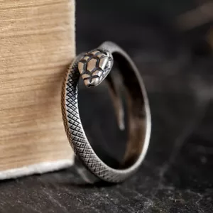 Nuevo Anillo Sólido de Plata Esterlina 925 Pitón Serpiente Ajustable Bonito Regalo - Imagen 1 de 7