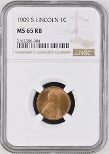 1909-S Lincoln Cent NGC MS65 RB Great Eye Appeal  - Picture 1 of 4