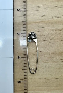 Vintage Sterling Silber Sicherheitsnadel Ohrringe Anhänger Fleur-De-Lis Chromstempel 925 - Bild 1 von 13