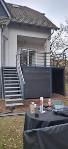 Podest Treppe Stahltreppe Eingangstreppe Verzinkt und Pulverbeschichtet - Bild 1 von 4