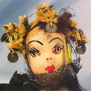 Griechische Frau Puppe halten Fisch Papier Mache griechisch Vintage ungewöhnlich - Bild 1 von 5