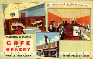 O'NEILL, NEBRASKA - MCMILLAN & MARKEY ROADSIDE CAFE & PANADERÍA - POSTAL DE LINO - Imagen 1 de 2