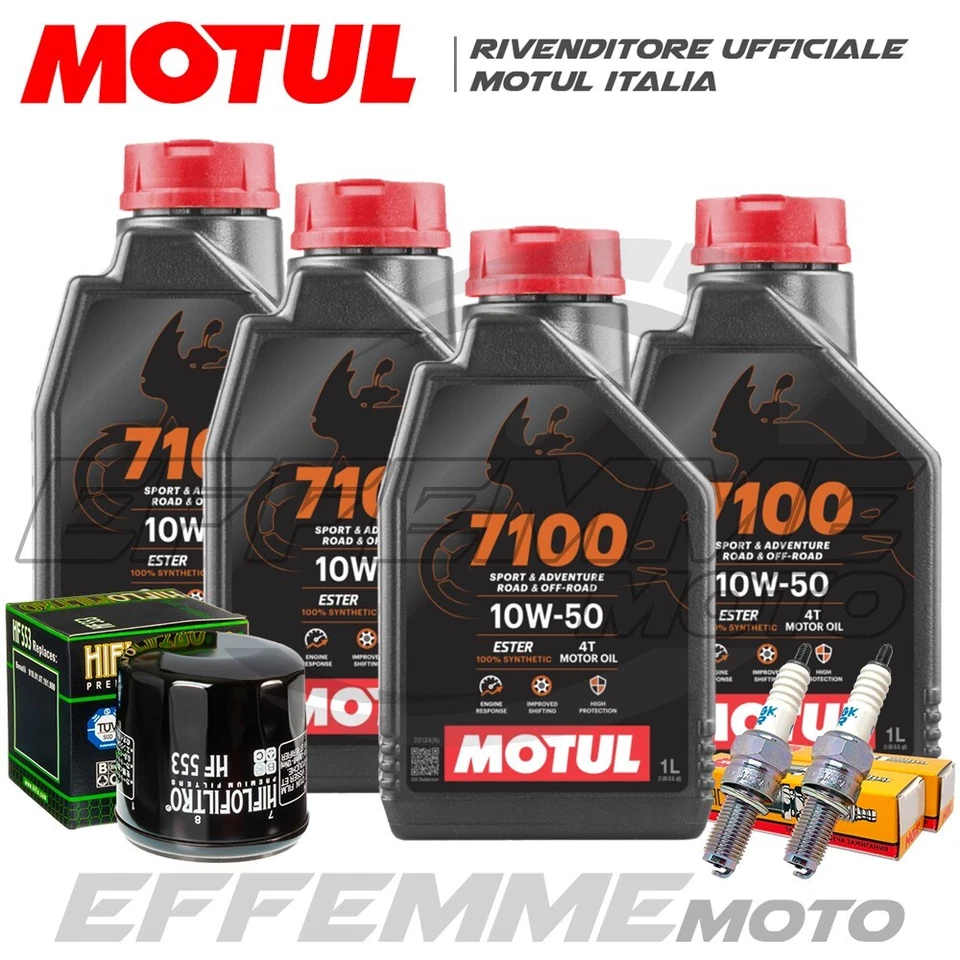 MOTUL + HIFLO + NGK Tagliando BENELLI TRK 502 / 502 X 2021 2022 2023 (4 7100 10W50, Filtro, Candele)