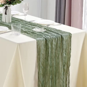 10Pcs Boho Cheesecloth Table Runner 40x270cm Wedding Bridal Party Decor - Picture 1 of 23