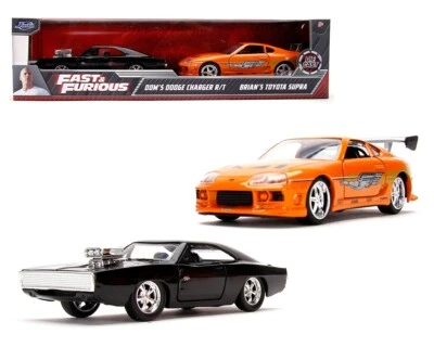 JADA 1:32 FAST & FURIOUS 2-PACK DOM'S DODGE CHARGER R/T & BRIANS TOYOTA SUPRA - Image 1 of 3