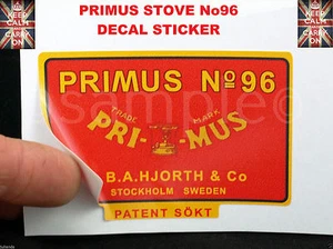 PRIMUS KAMINOFEN No96 ERSATZAUFKLEBER PETROLEUMOFEN - Bild 1 von 2