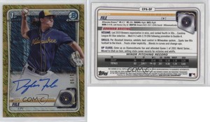 2020 Bowman Chrome Prospect Gold Shimmer Refractor /50 Dylan File #CPA-DF Auto