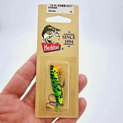 Vtg 1984 Heddon 1/4 oz Sonar 1 7/8" Blade Bait X0431GRA Fluorescent Green Lure - Image 1 of 3
