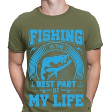 Fishing Is The Best Part Of My Life Angling Fish Fisherman Mens T-Shirts #F#D