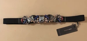 BCBG MAXAZRIA MULTI GEM STONE ELASTIC WAIST BELT - Picture 1 of 6