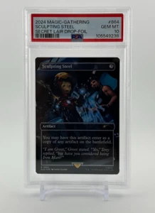 2024 Magic The Gathering Secret Lair Marvel Groot Sculpting Steel Foil PSA 10 - Picture 1 of 2