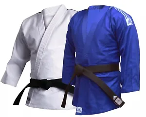adidas Training Judo Suit J500 Adult Uniform Blue White Mens Gi 500g - Picture 1 of 6