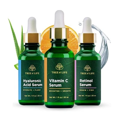 Facial Skin Care Set, Brightening Firming Hydrating, Vitamin C Retinol Hyalur... - Image 1 of 4