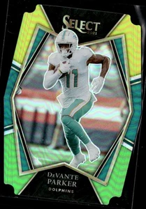 2021 Panini Select #122 DeVante Parker Green and Yellow Prizm Die Cut - Picture 1 of 2