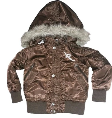  Chaqueta Bomber Rocawear Con Capucha Niñas Talla 3T Marrón Foto 1 de 4