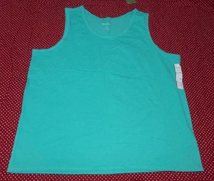 NWT GOODFELLOW & CO. WOMENS SIZE XXL 2XL TURQUOISE COTTON BLEND TANK - Picture 1 of 2