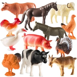 Farm Animal Toys - Pack of 12 - Plastic Farm Animals for Kids, Realistic 3-5 ... - Picture 1 of 7