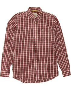 CAMEL ACTIVE Mens Regular Fit Shirt Medium Burgundy Check Cotton AZ06 - Picture 1 of 3