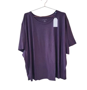 New UNIVERSAL STANDARD 4XL (38-40) Purple Short Sleeve Tee Top Women - Picture 1 of 13