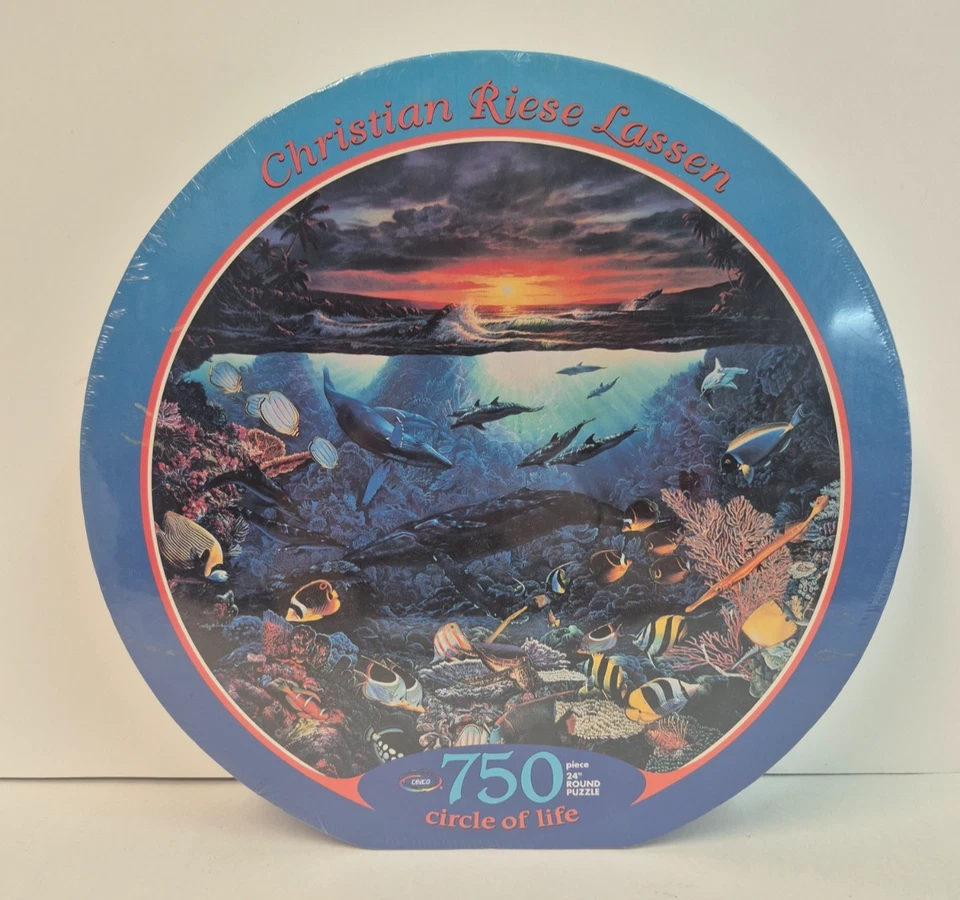 Ceaco Christian Riese Lassen Mothers Love 750 PC 24 Round Jigsaw Puzzle