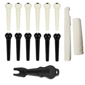 12 Stck. Akustikgitarre Steg-Pins, Gitarrensaiten-Pins Wirbel mit Steg-Pin Pu... - Bild 1 von 5