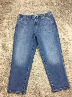 Pantalones de mezclilla Sonoma tobillo recto para mujer talla 16 azul cintura elástica bolsillo utilitario Foto 1 de 4