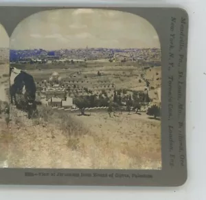 Vista de Jerusalén Palestina desde el Monte de los Olivos Keystone Stereoview - Imagen 1 de 2