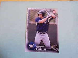 Brett Phillips Milwaukee Brewers 2016 Bowman Draft - Picture 1 of 2