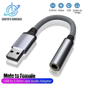 USB to 3.5mm Aux Headphone Jack Adapter, Audio Cable Converter For PS4 PC Laptop - Picture 1 of 7