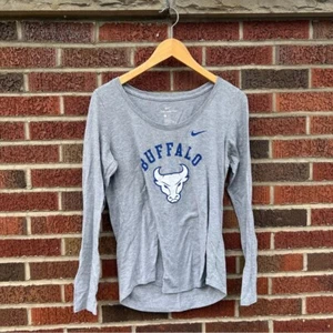 The Nike Tee Gray University at Buffalo Bulls Long Sleeve Tee Shirt - Picture 1 of 3