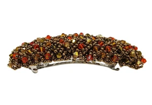 Haarspange Magic Carpet Bronze mit Swarovski Kristalle, 8cm oder 9,5cm, handmade - Bild 1 von 15