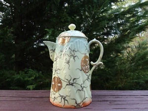 Japanese Nippon Porcelain Vantine Moriage Chocolate Pot Old Painted - Picture 1 of 12