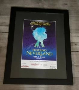 FINDING NEVERLAND POSTER CAST SIGNED 2017 RARE FRAMED DISNEY SAN DIEGO BROADWAY - Picture 1 of 9