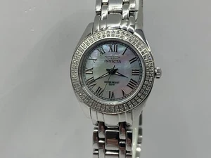 INVICTA DIAMOND BEZEL MOTHER OF PEARL ROMAN NUMERAL SWISS QUARTZ WATCH - Picture 1 of 13