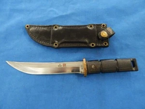 VINTAGE 1980'S AL MAR 4004 SHUGOTO TANKEN KNIFE WITH ORIGINAL SHEATH - Picture 1 of 15