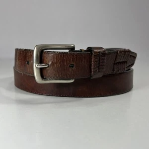 Columbia Brown Leather Dress Belt - Men's Size 40/100 - Picture 1 of 9
