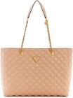 New Guess Giully Tote Handbag Quilted Beige Pebble