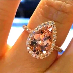 Morganite Rose Gold Ring SIZE 7 *FREE SHIPPING* - Picture 1 of 5